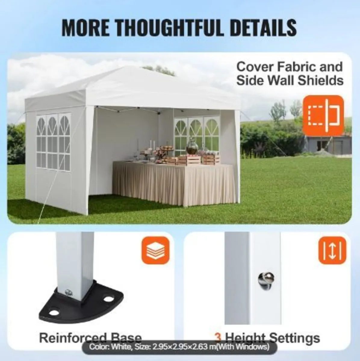 Pop Up Canopy, 2.95 x 2.95 m - Image 2