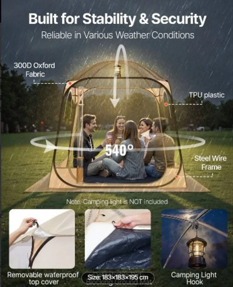 Pop up Sports Tent, 1.83x1.83 m - Image 3