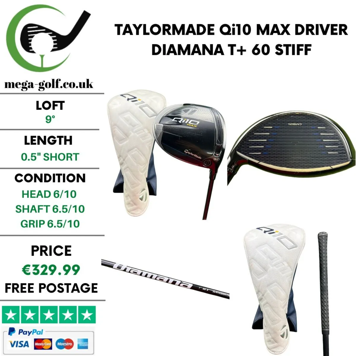 Taylormade Qi10 Max Driver / 9° / Stiff - Image 1