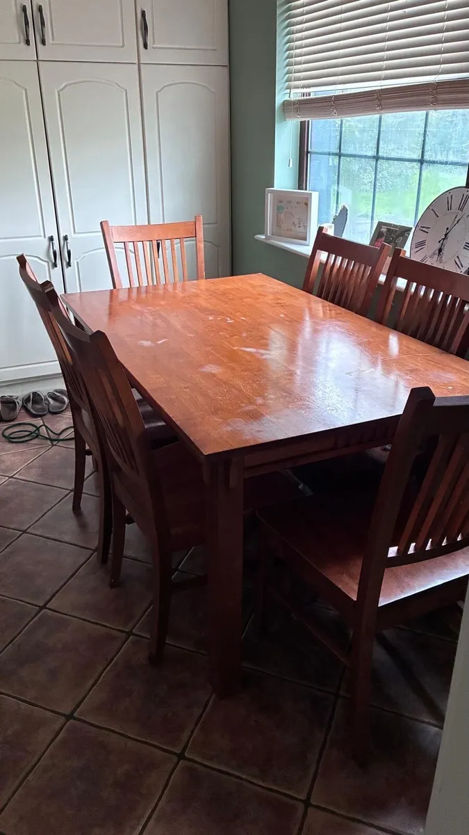 Dining table and six chairs - Image 2