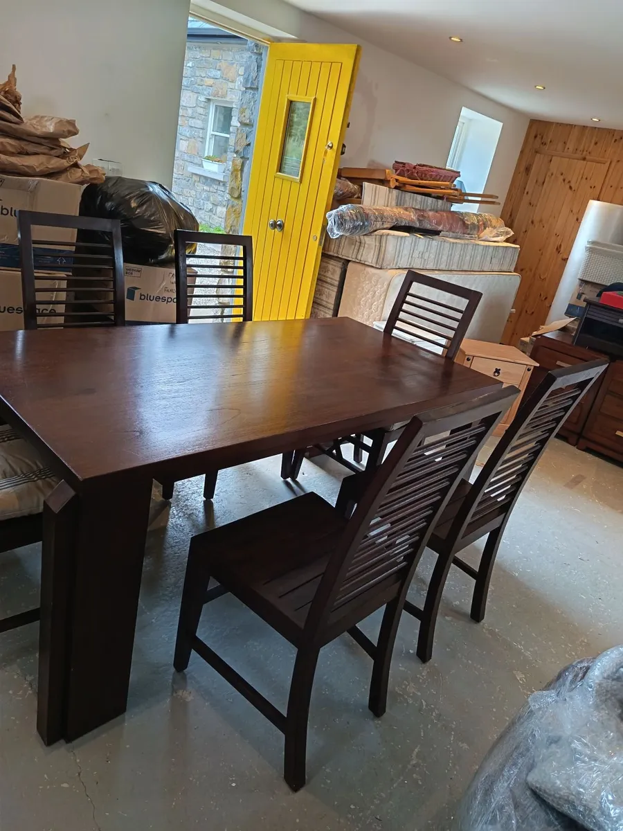 Solid Teak Dining Set – Table & 6 Chairs - Image 2