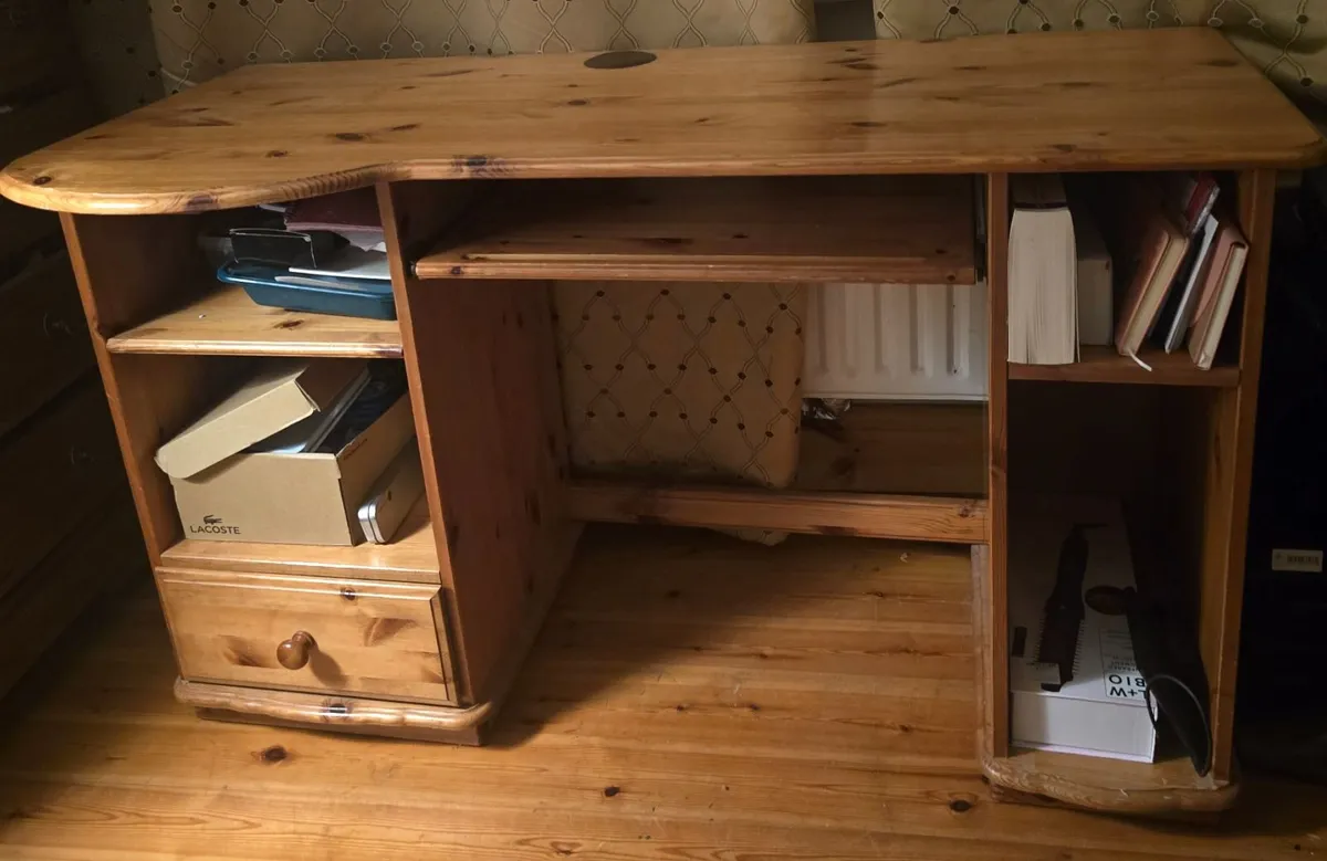 Desk  _ Solid Pine Workstation / Computer Desk