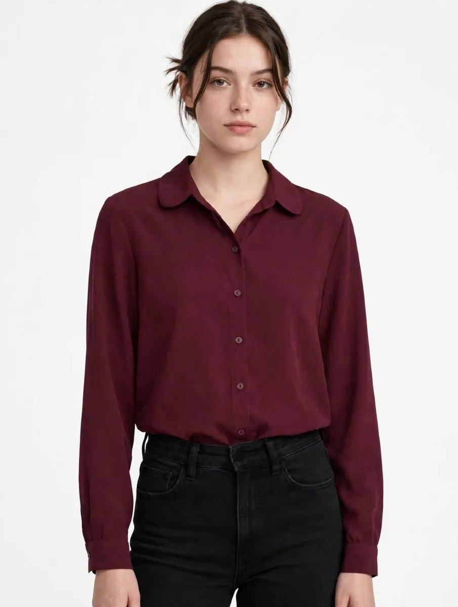 JDY blouse in beautiful burgundy / Size S - Image 1