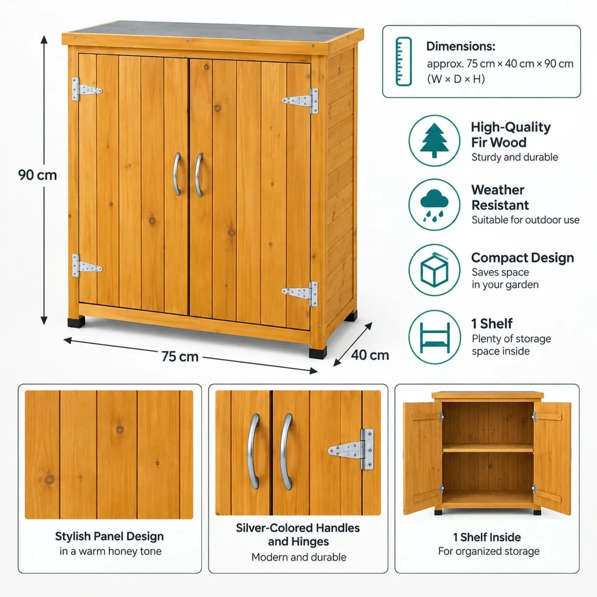 Tool Cabinet Wooden Garden Cupboard -FREE Delivery - Image 3