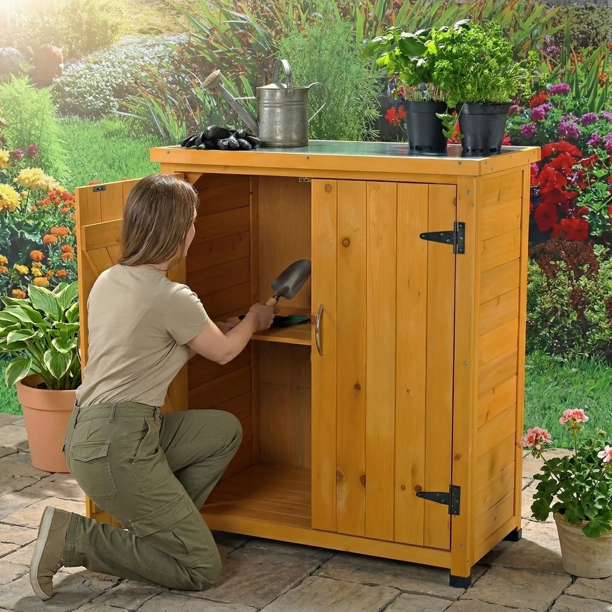 Tool Cabinet Wooden Garden Cupboard -FREE Delivery - Image 1
