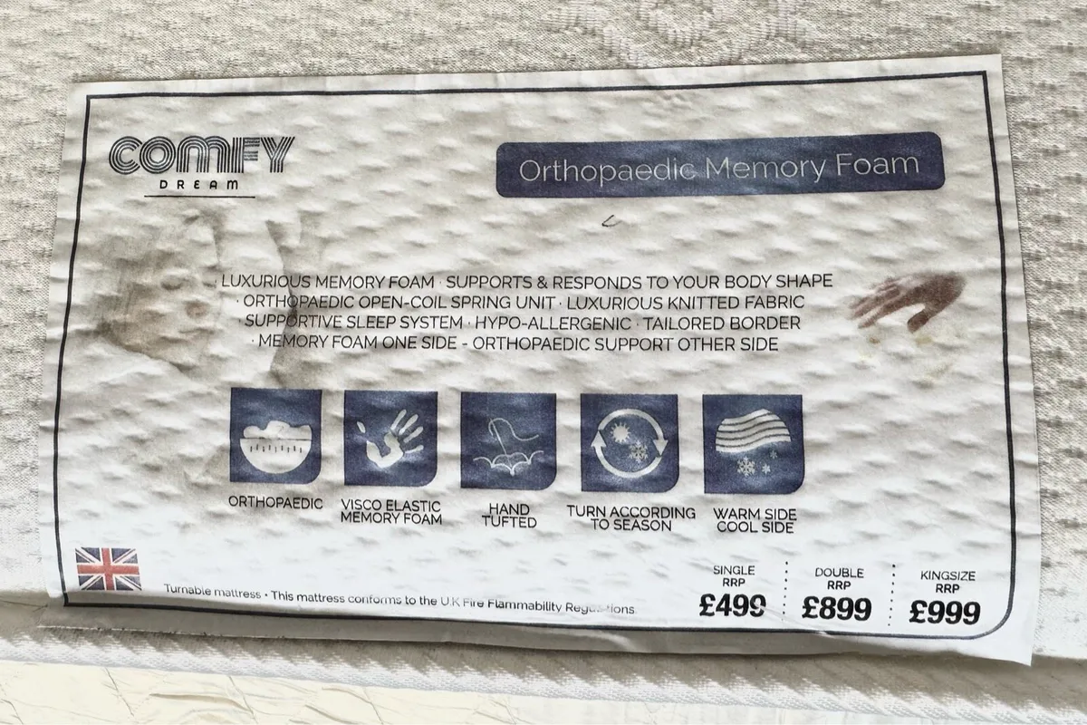 Mattress Comfy Dream King Size - Image 2