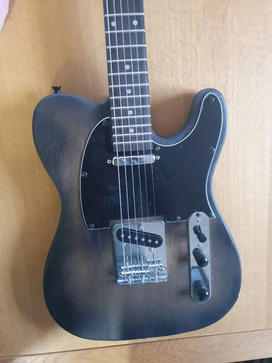 Tobacco burst tele style electric guitar - Image 4