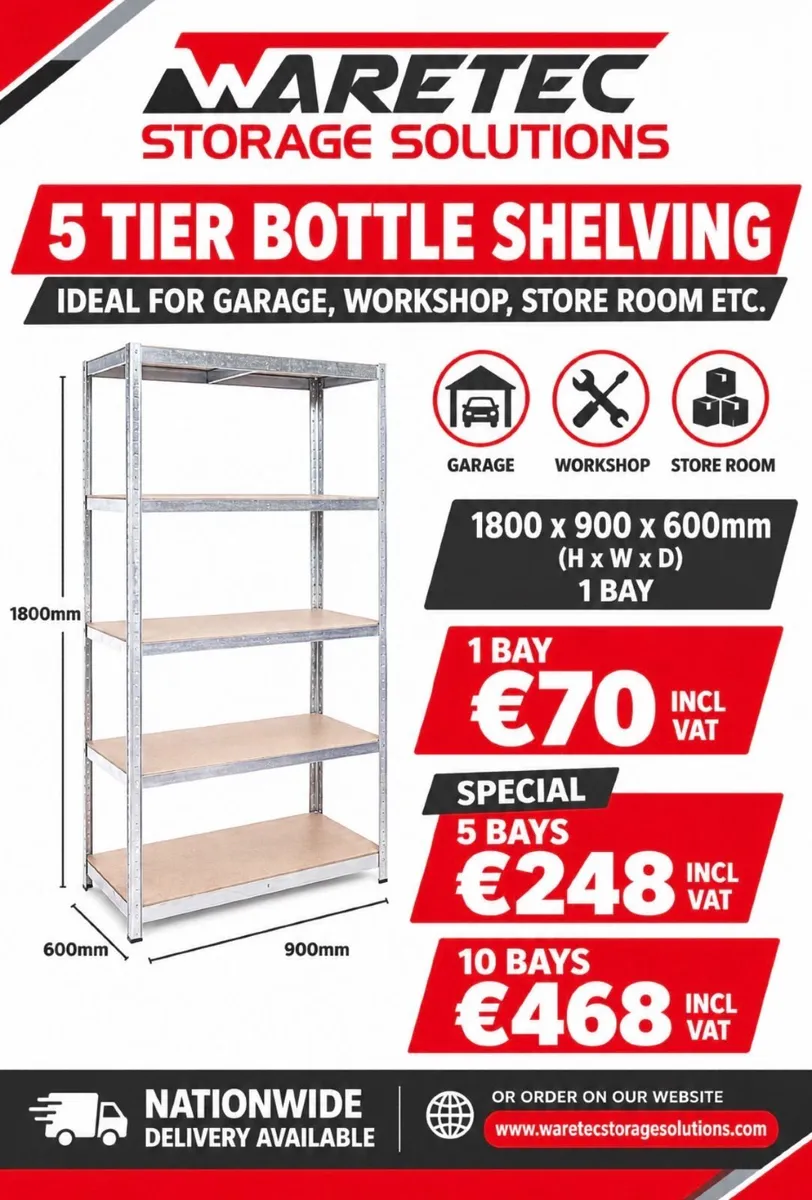 New 5 tier boltless garage shelving - Image 1