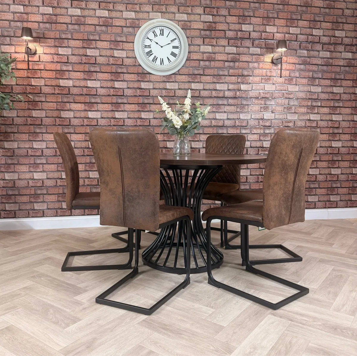 *New* rustic walnut finish dining table &6 chairs - Image 2
