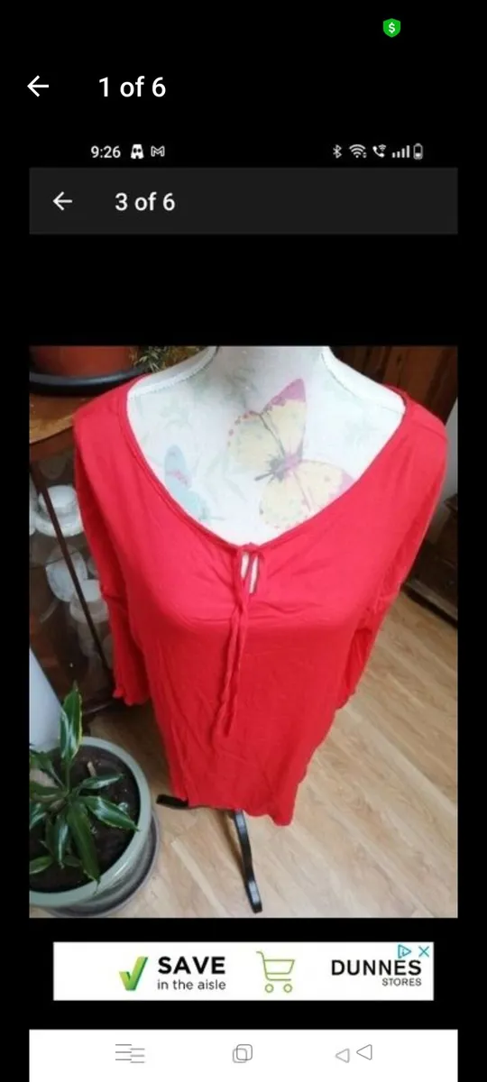 Ladies Red Longsleeve Cheesecloth top, new never w - Image 4