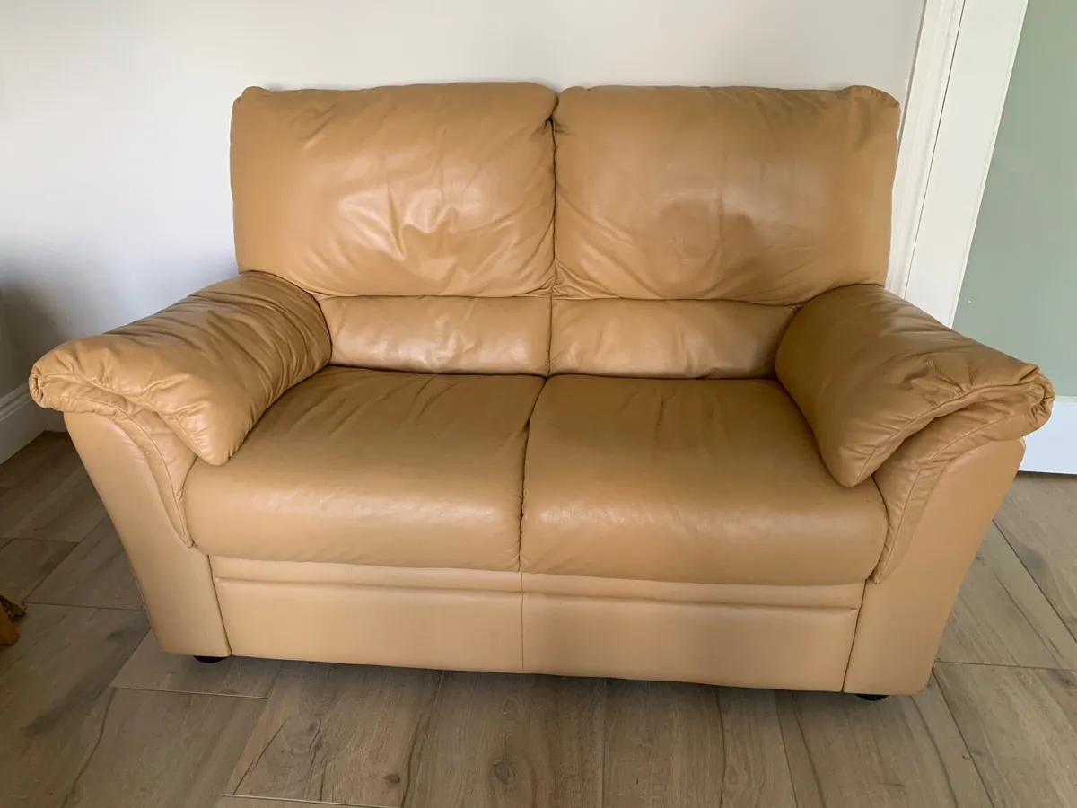 Natuzzi 2 Seater Leather Sofa - Image 1