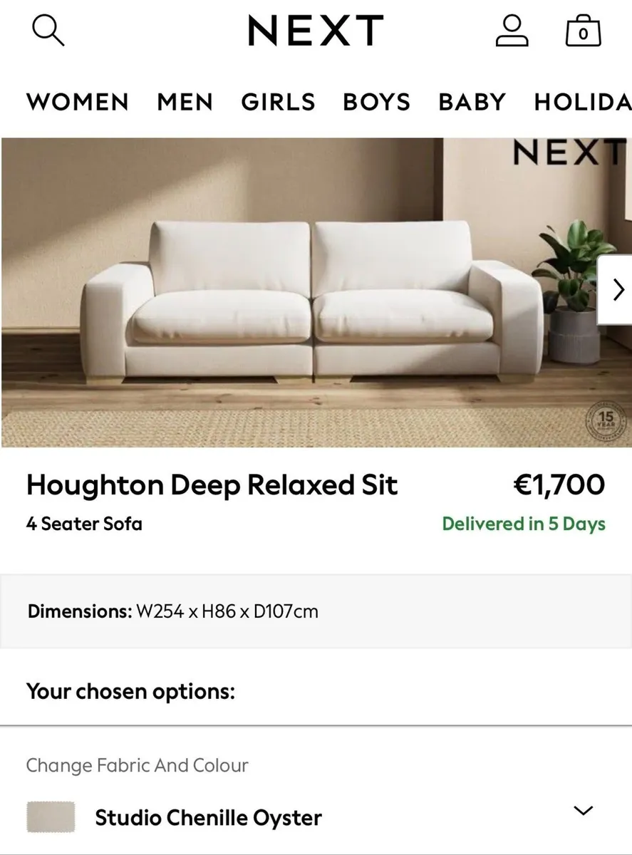 4-Seater Sofa + Storage Footstool - Image 2