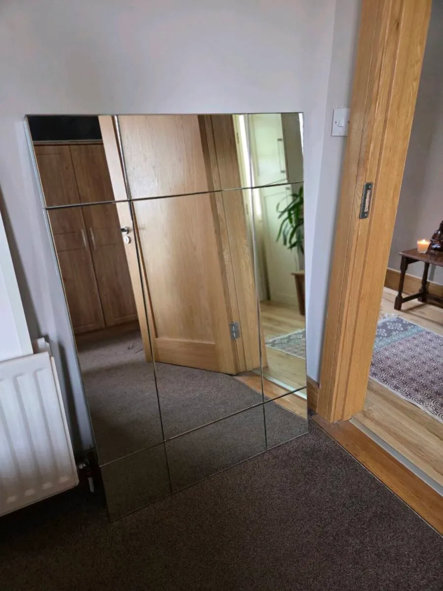 Large 9 Panel 3D Glass Wall Mirror – Modern - Image 1