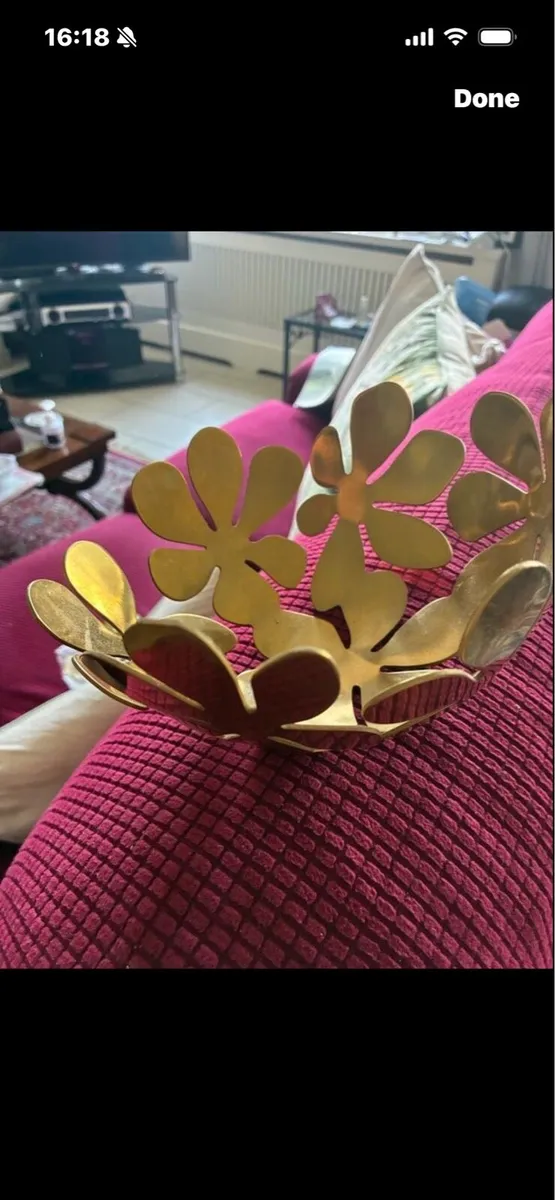 Vintage Brass Fruit Bowl - Image 1