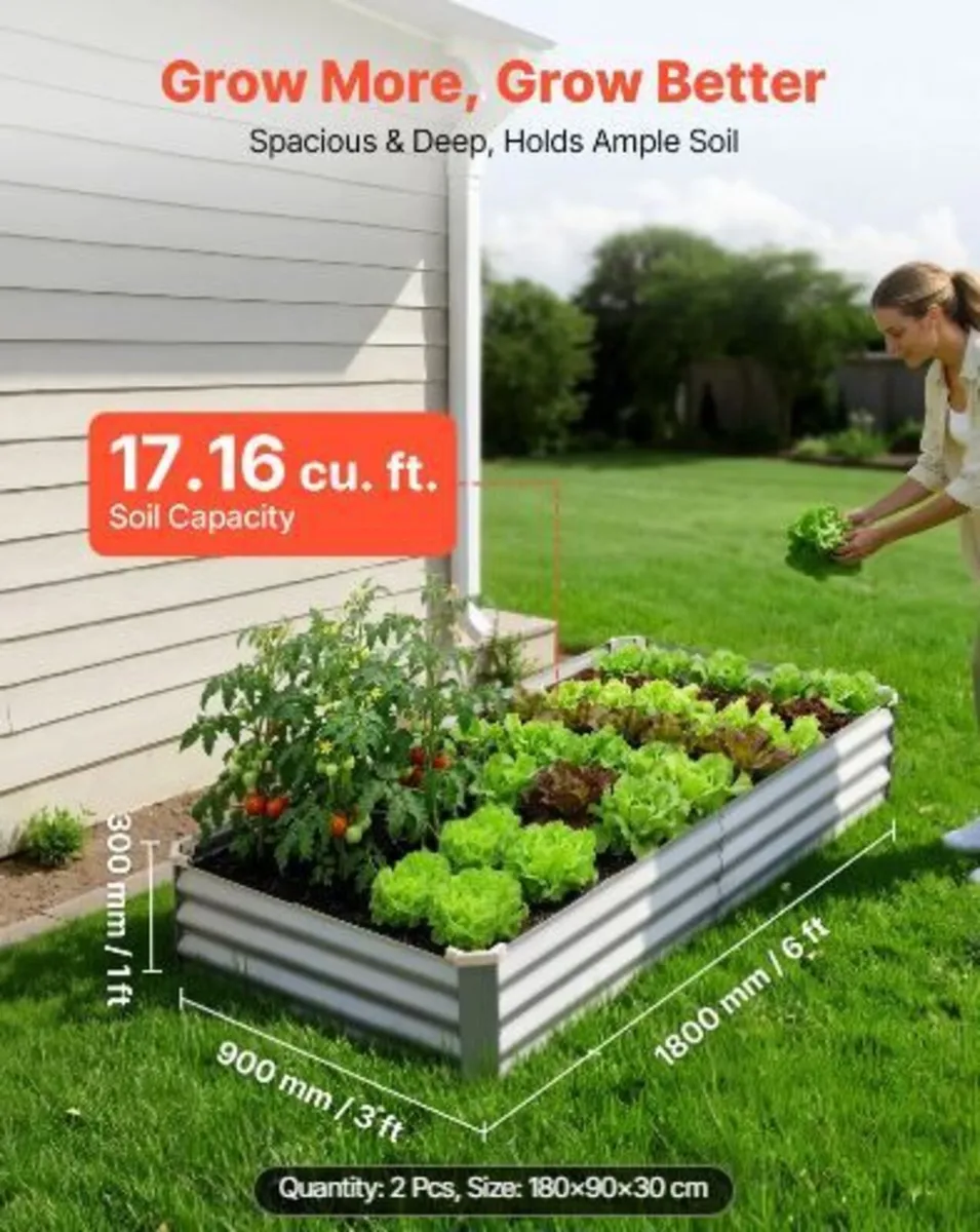 2 Pack Galvanized Raised Garden Beds - Image 1