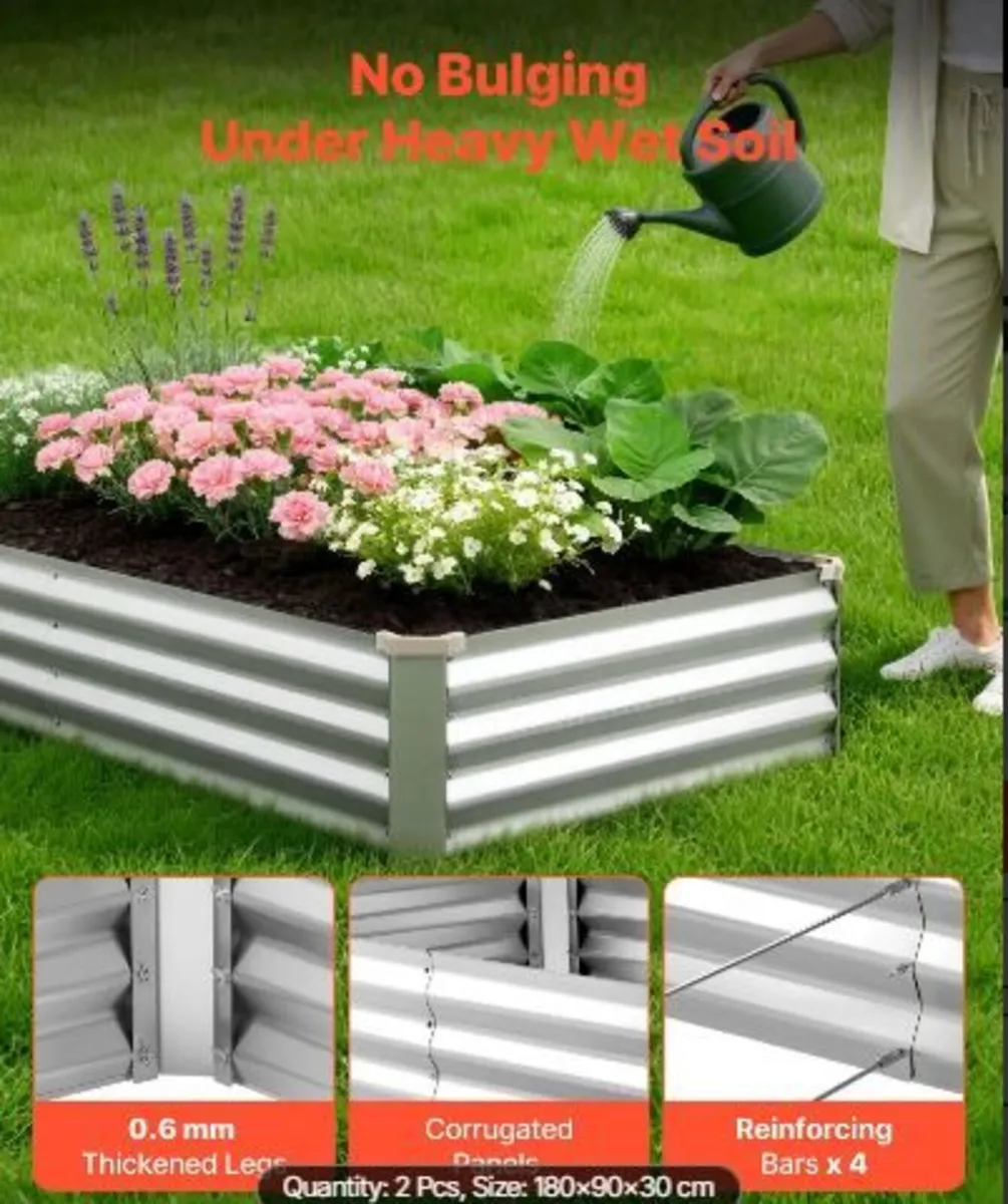 2 Pack Galvanized Raised Garden Beds - Image 3