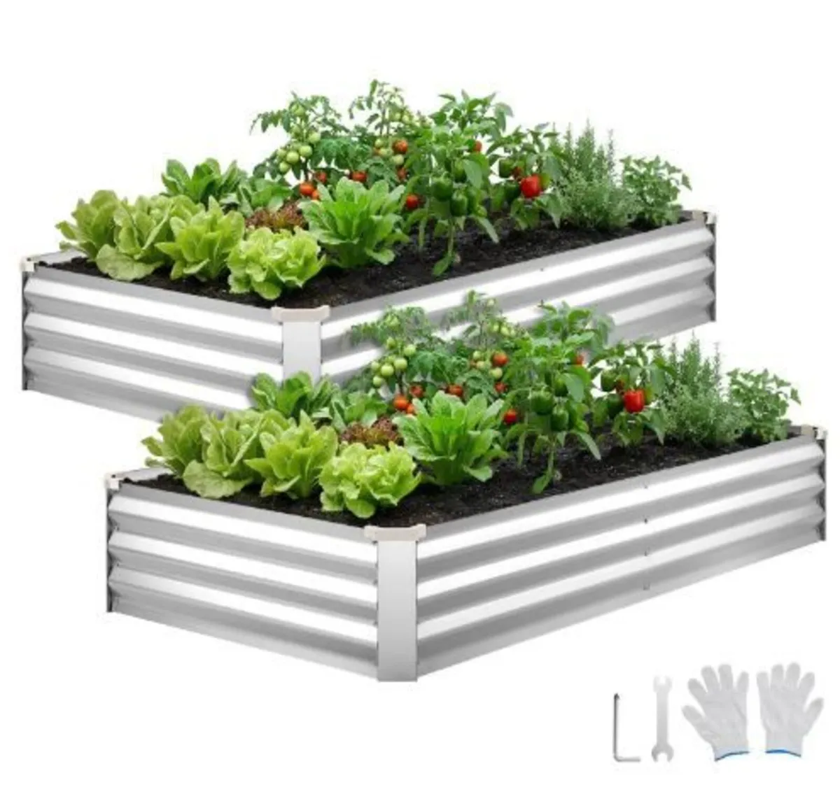 2 Pack Galvanized Raised Garden Beds - Image 4