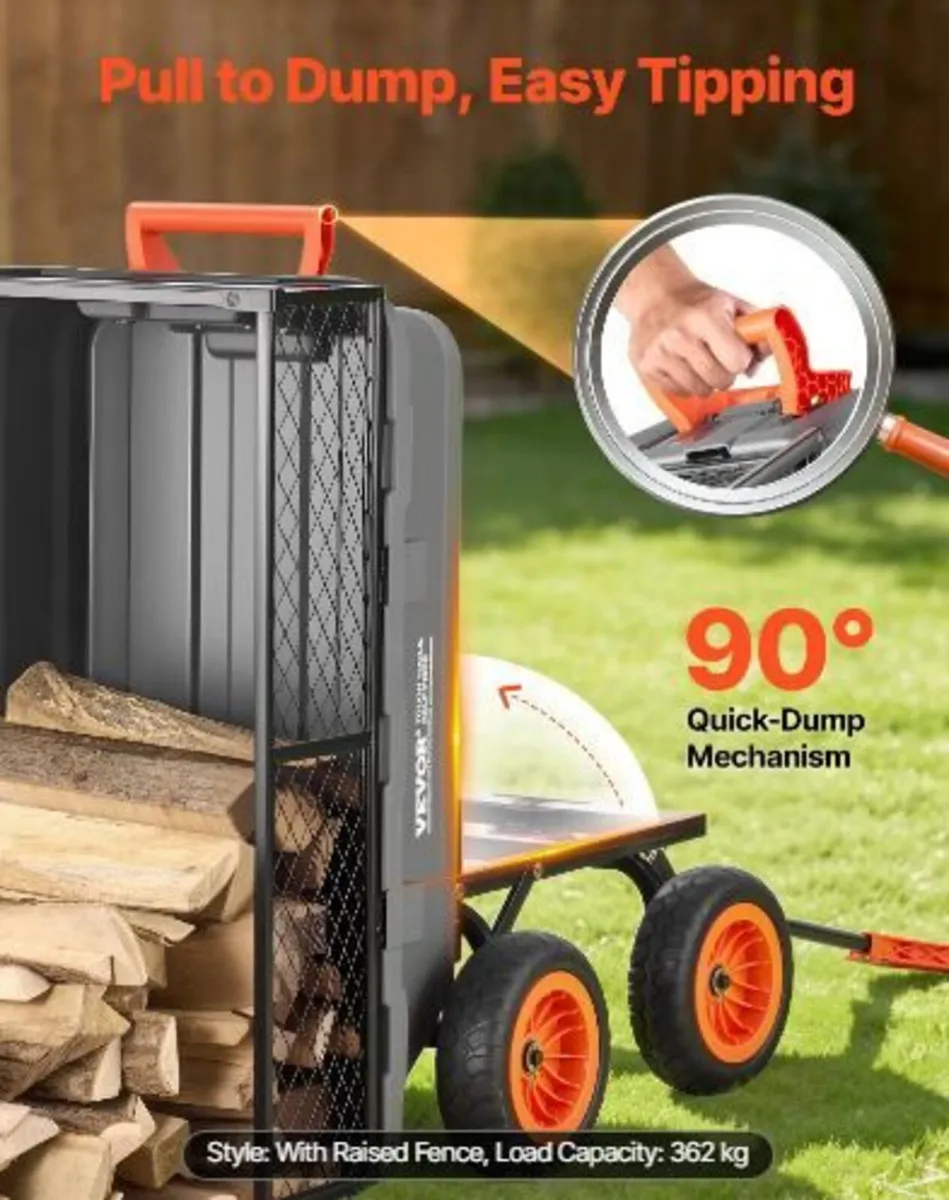 Garden Dump Cart, 362 kg Poly Dump Cart - Image 2