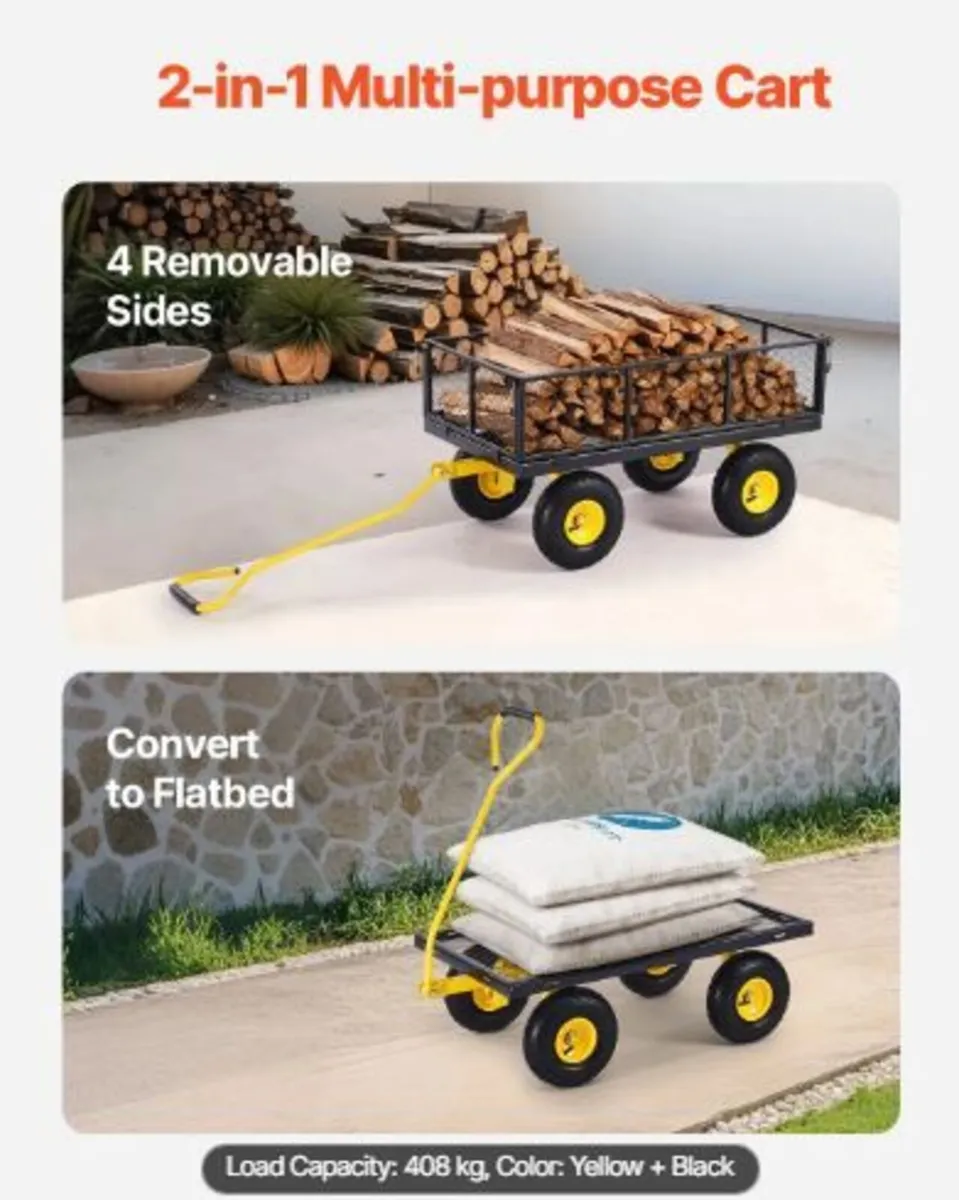 900 Lbs Heavy Duty Steel Garden Cart - Image 4