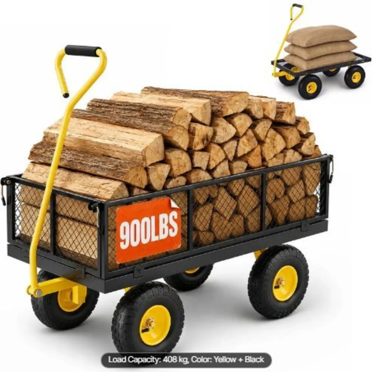 900 Lbs Heavy Duty Steel Garden Cart - Image 1