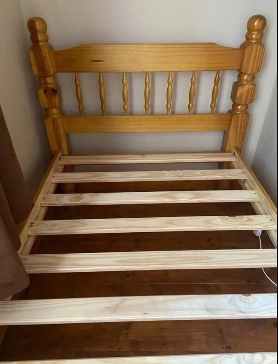 Very Solid Single Wooden Bed Frame - Can Deliver - Image 1