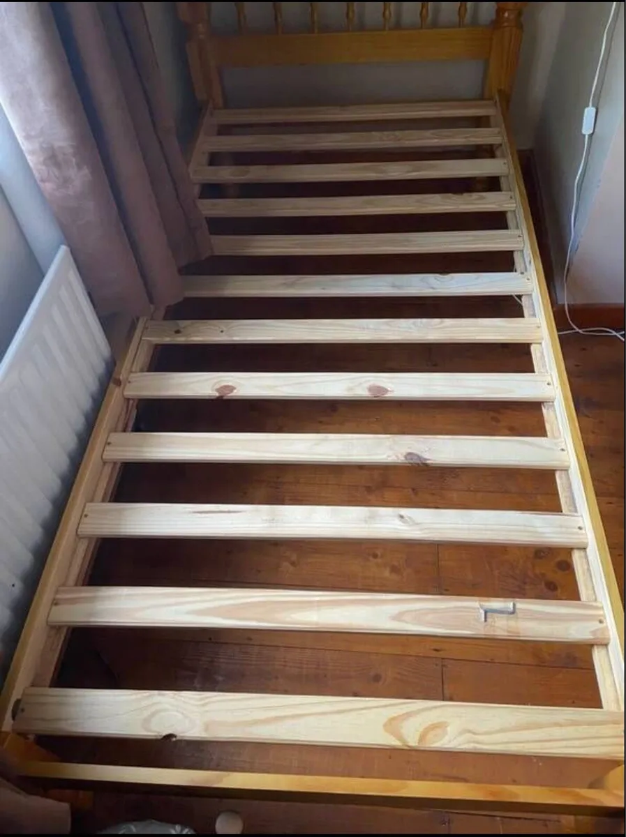 Very Solid Single Wooden Bed Frame - Can Deliver - Image 2