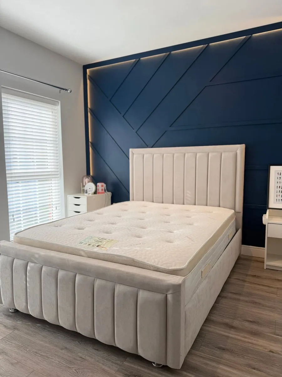 Double & King Size Bed Frame With Mattress Opt - Image 2