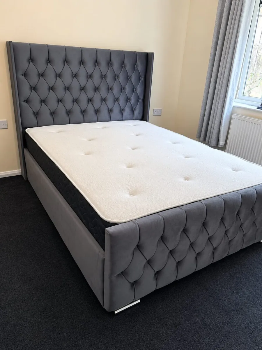 Double & King Size Bed Frame With Mattress Opt - Image 3