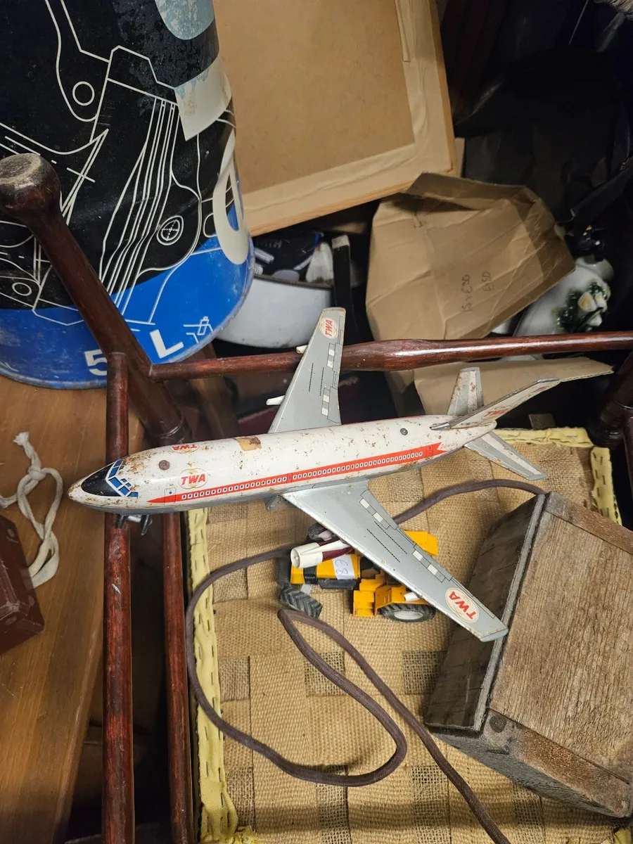 Vintage Tinplate Pressed Steel TWA Aeroplane - Image 4