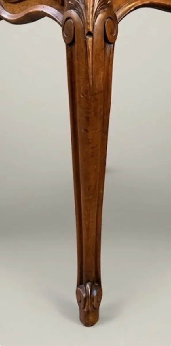 Exceptional Pair of Early 20th-Century Walnut & Marble-Top Bedside Cabinets - Image 4
