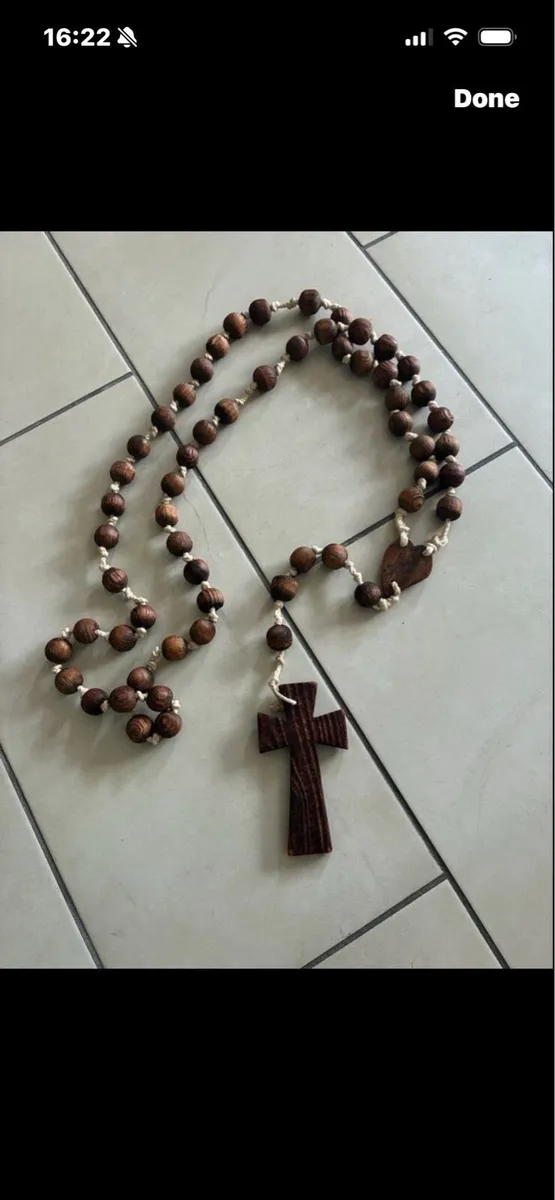 Rare Giant Size Timber Rosary Beads - Image 1