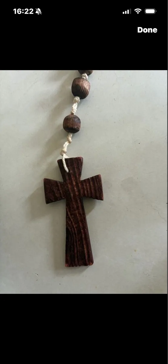 Rare Giant Size Timber Rosary Beads - Image 2