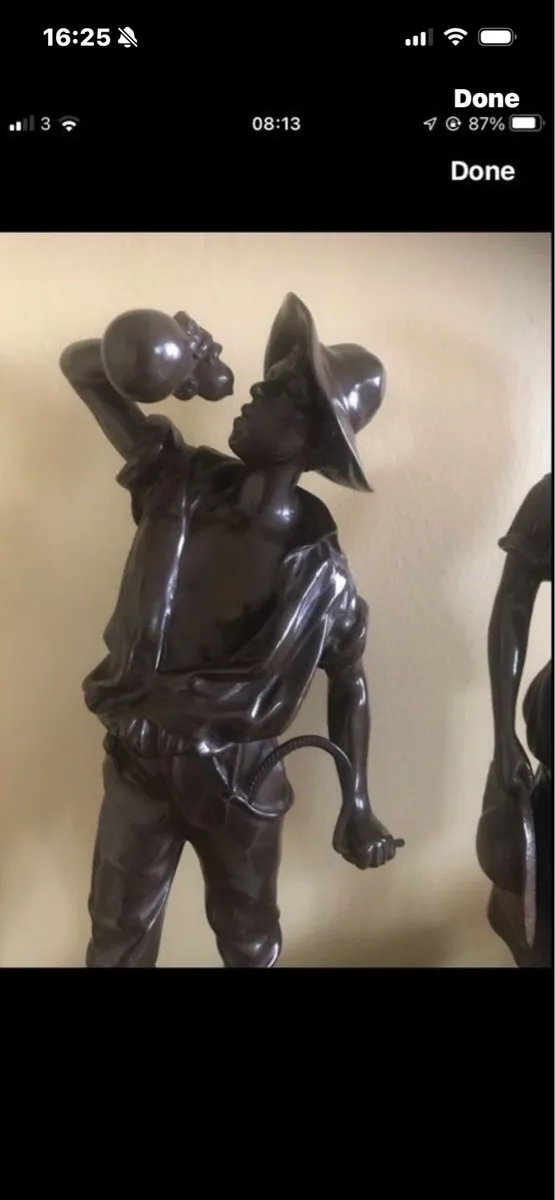 Antique Large Solid Bronze Statues - Image 2
