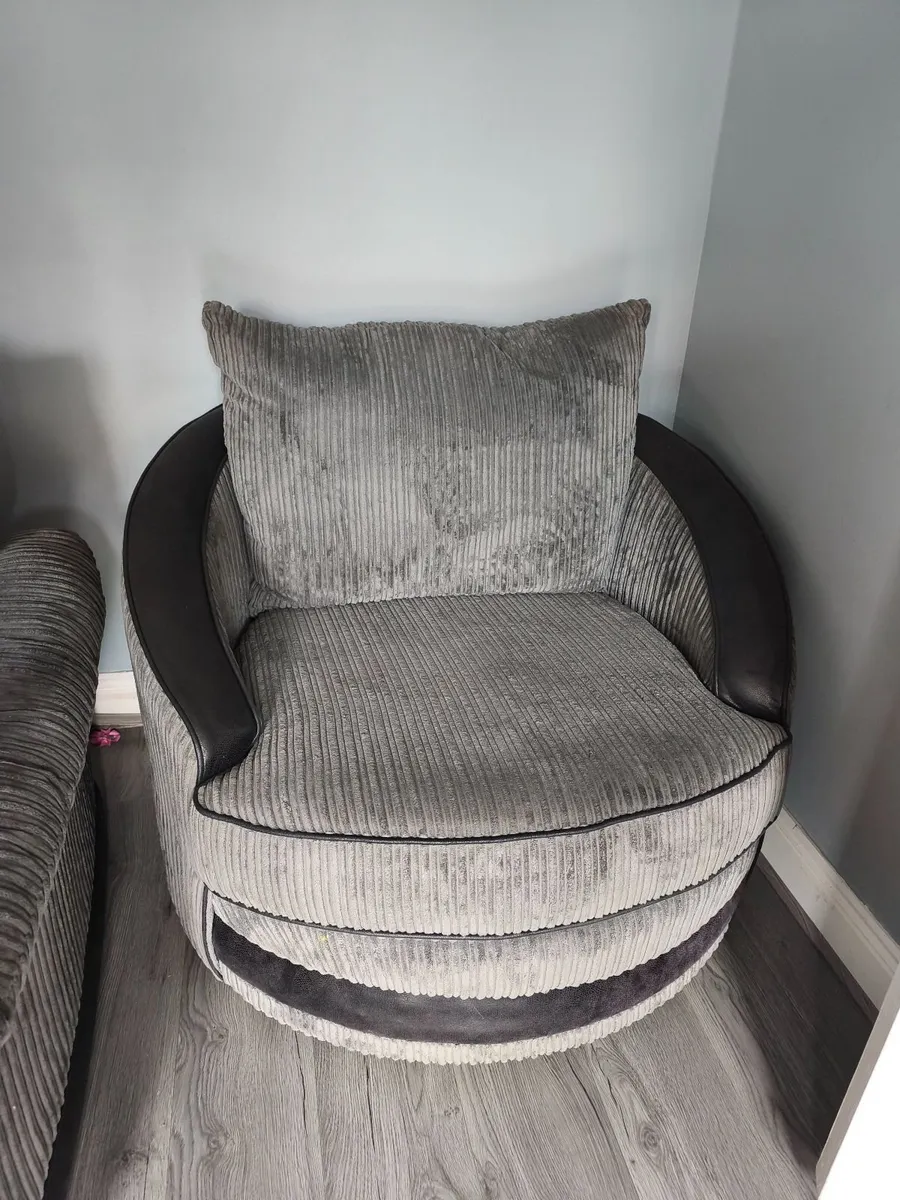 Couch + swivel armchair for sale - Image 1
