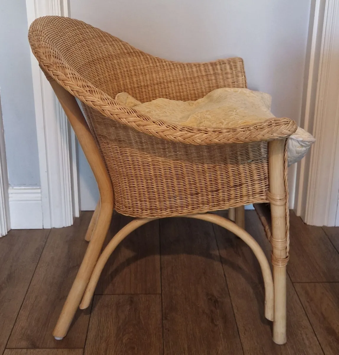 Armchair Rattan Wicker Cane with Seat Cushion - Image 3