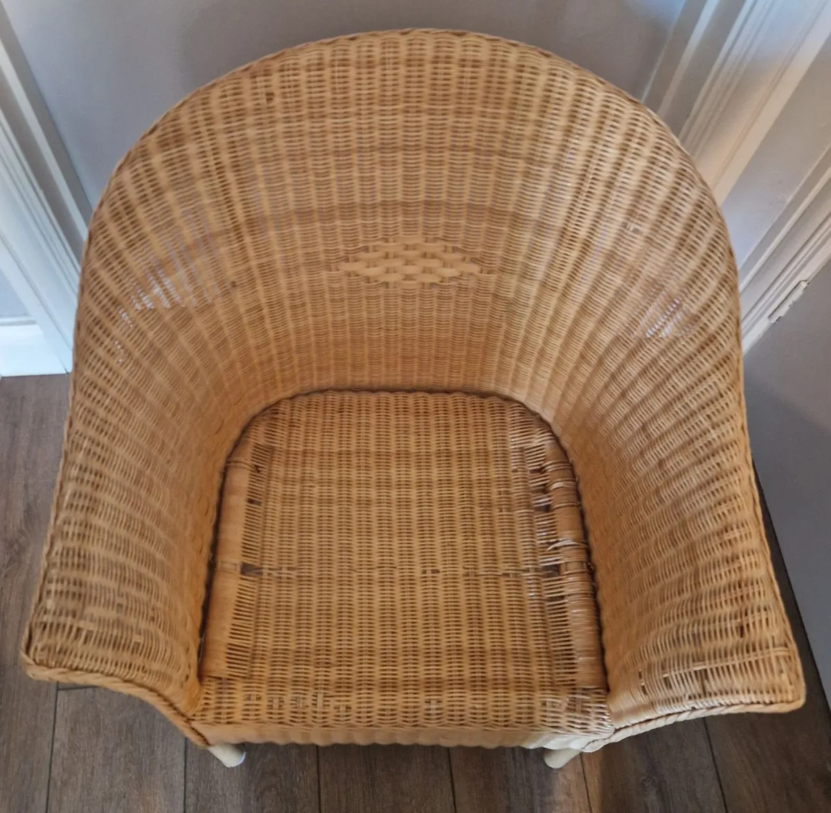 Armchair Rattan Wicker Cane with Seat Cushion - Image 4