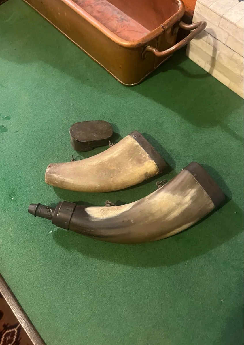 Antique Black Powder Horns - Image 1
