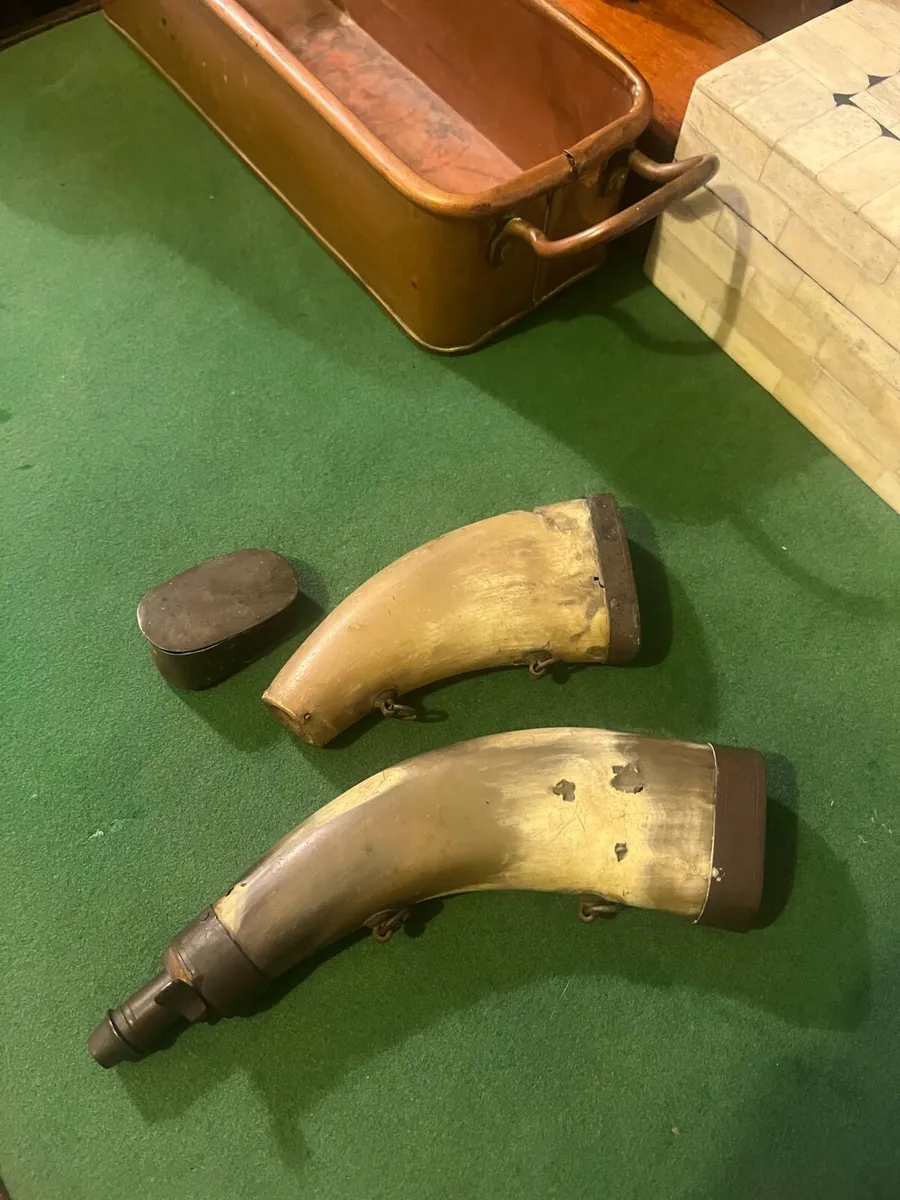 Antique Black Powder Horns - Image 2