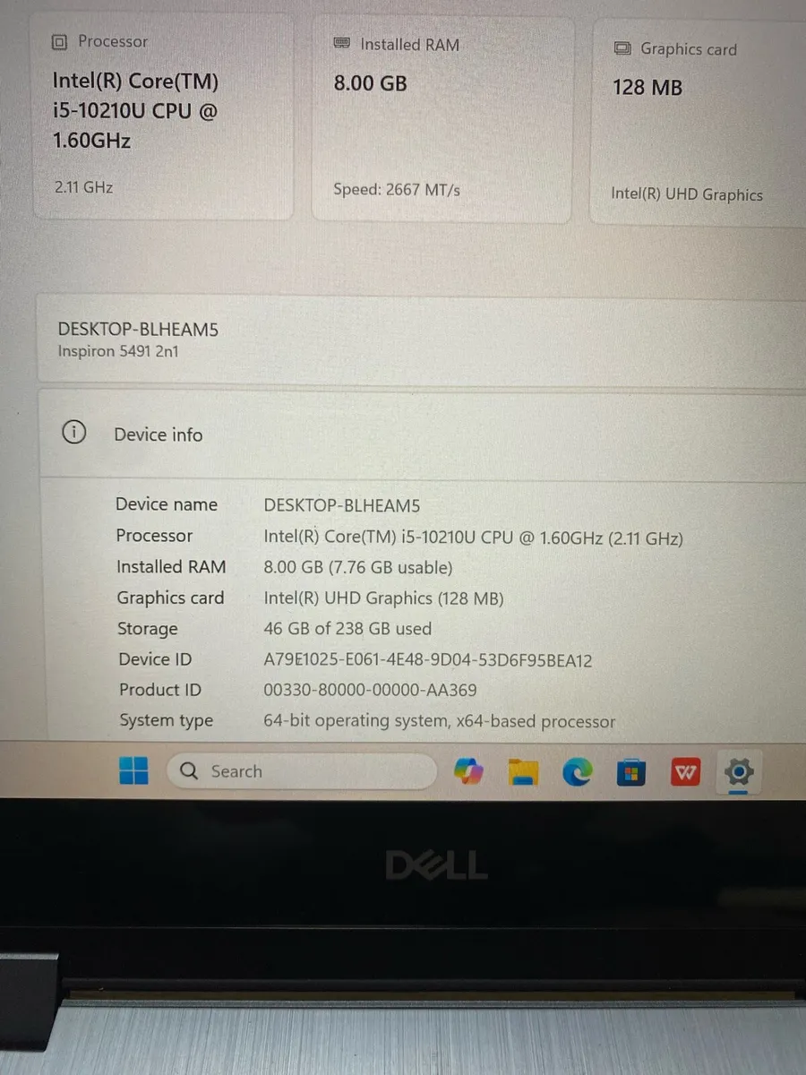 Dell 2n1 Touch i5 processor 8/256 - Image 4