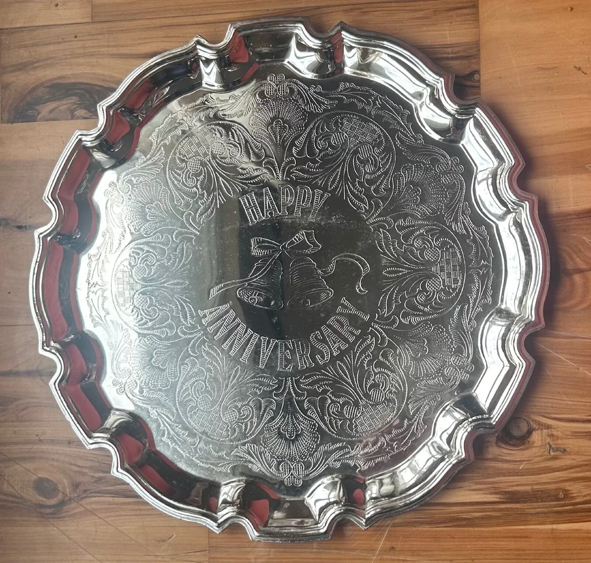 Vintage chrome plated 31cm decorative tray