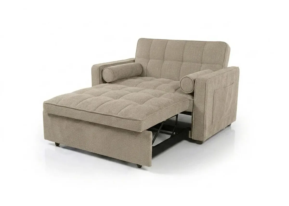 🛋️ Small Beige Sofa Bed – Only 118cm Wide - Image 2