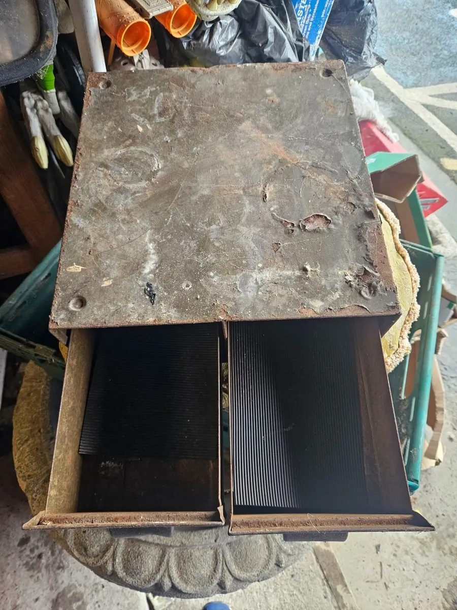 Vintage Metal Index Card Filing Cabinet - Image 4