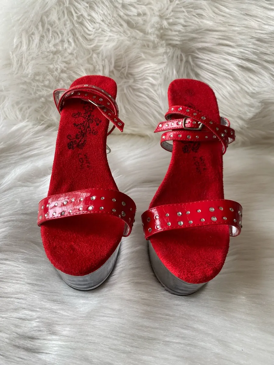 Shoes  👠  Red Platform Stiletto Sandals / Heels - Image 2