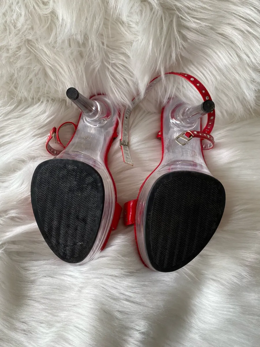 Shoes  👠  Red Platform Stiletto Sandals / Heels - Image 3