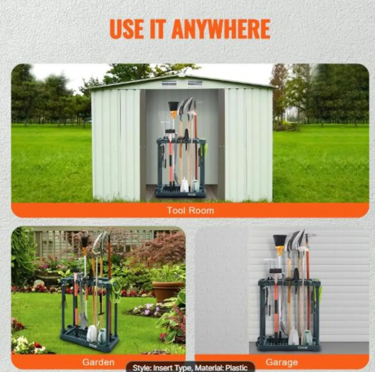 Garden Tool Organizer, 10 Slots, Yard Tool Tower - Image 2