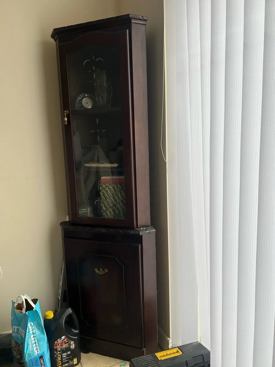 Two Brown Corner Shelves - Image 1