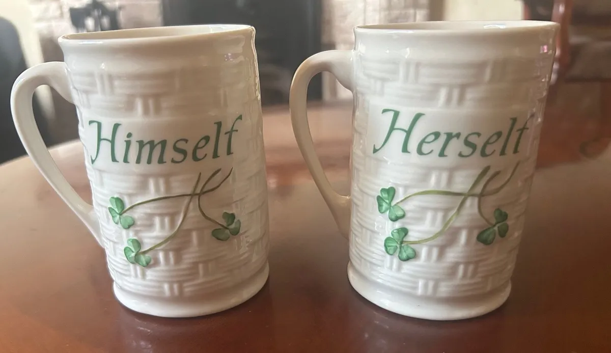 New Belleek Himself & Herself Mug Set - Image 1