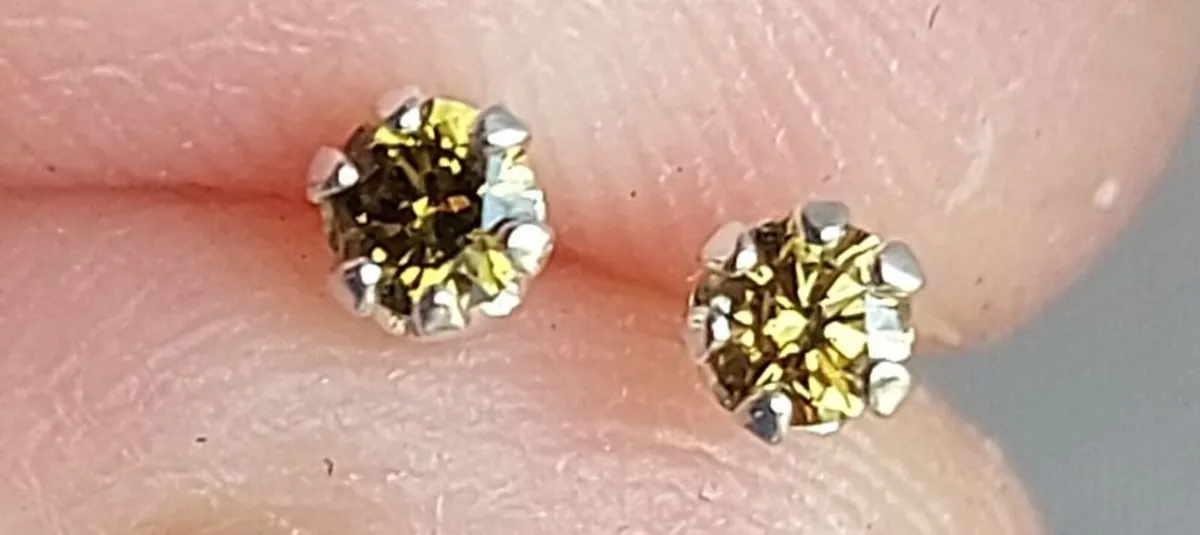 Natural Yellow Diamond 0.12ct GWLAB Certified S925 - Image 2