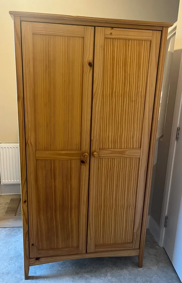 Solid Pine Double Wardrobe - Image 1