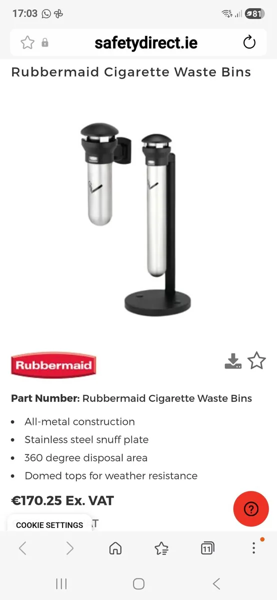 Rubbermaid ash Tray - Image 2